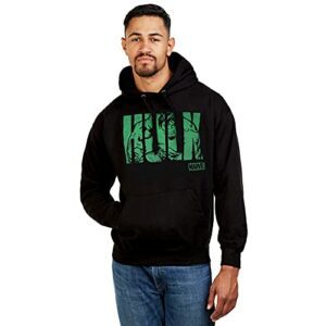 Sudadera negra con capucha de Marvel, diseño de Hulk en verde.