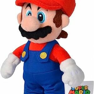 Peluche de Super Mario de 20 cm con gorra roja y traje azul.