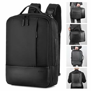 Mochila negra multifuncional para portátil de 15.6" con puerto USB y diseño ergonómico.