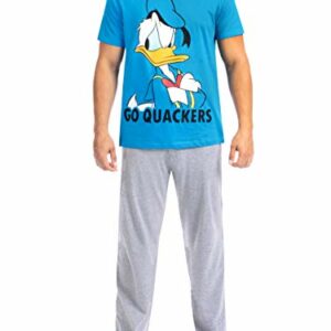 Pijama de Donald Duck para hombre en azul con pantalón gris.