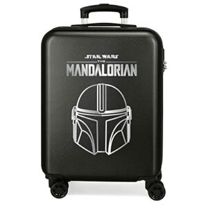 Maleta de cabina negra con diseño de "The Mandalorian" de Star Wars.