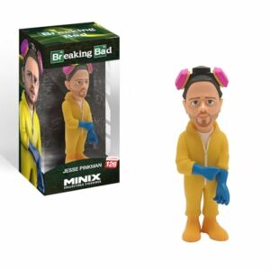 Figura de Jesse Pinkman de la serie Breaking Bad, con traje amarillo y máscara, de 12 cm.