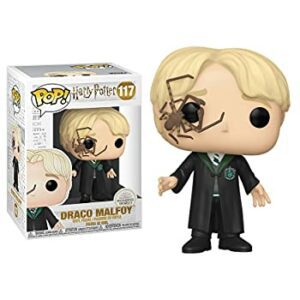 Figura Funko Pop! de Draco Malfoy con una araña en la cara, de la colección Harry Potter.