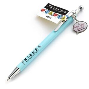 Bolígrafo azul con colgante de "Friends" y la frase "How You Doin'?"