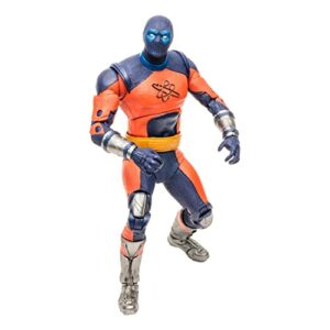 Figura de acción de Atom Smasher con traje azul y naranja de McFarlane.