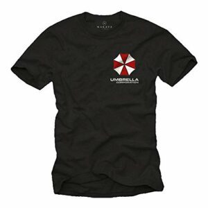 Camiseta negra con el logo de Umbrella Corporation de la serie Resident Evil.