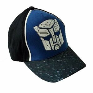 Gorra infantil Transformers en rojo y negro con logotipo en el frente.