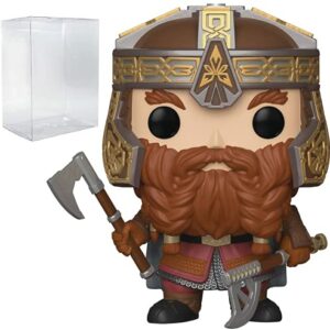 Figura Funko POP de Gimli de "El Señor de los Anillos" con funda protectora.