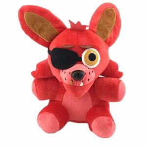 Peluche Foxy Pirata rojo de 25 cm con parche en el ojo.