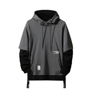 Sudadera con capucha gris y negra para hombre de GURUNVANI.