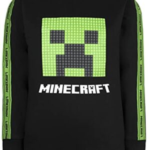 Sudadera negra de Minecraft con diseño de Creeper y detalles en verde para niños edad 5/6.