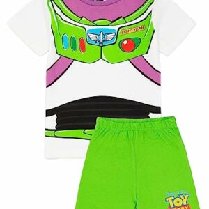 Pijama infantil de Buzz Lightyear con camiseta y shorts verdes.