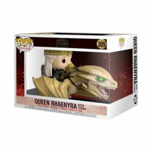 Funko Pop de la princesa Rhaenyra montada en el dragón Syrax.