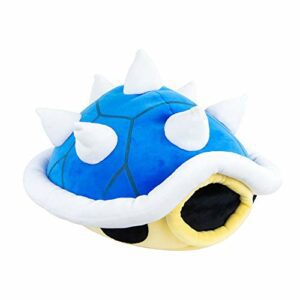 Peluche azul con forma de caparazón con pinchos inspirado en Mario Kart.