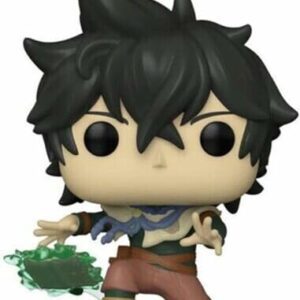 Figura Funko Pop! de Yuno de Black Clover con energía mágica verde en mano.