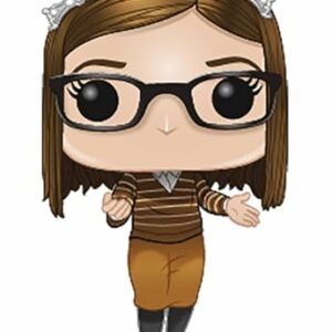 Figura Funko Pop de Amy Farrah Fowler con diadema de princesa y gafas, de la serie Big Bang Theory.