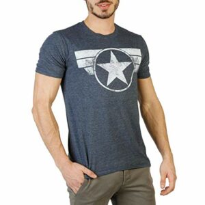 Camiseta azul marino de MARVEL con logo de escudo.