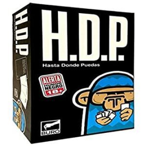 Caja del juego "HDP" de Jiobbo con ilustración de un mono.