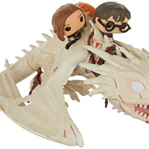 Figura Funko Pop! de Harry, Ron y Hermione montando un dragón blanco.