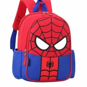 Mochila infantil roja y azul con diseño de Spiderman en 3D.