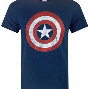 Camiseta azul con logo del Capitán América.