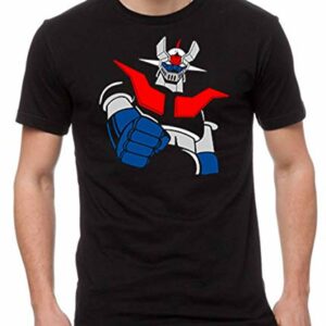 Camiseta negra con el estampado de Mazinger Z en el pecho.