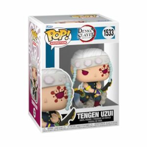 Figura Funko Pop! de Tengen Uzui de "Demon Slayer" en caja.