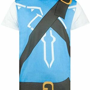 Camiseta para hombre con diseño del traje de Link en azul y negro de The Legend of Zelda: Breath of the Wild.