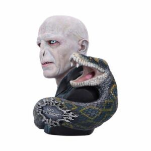 Busto detallado de Lord Voldemort con Nagini enroscada, marca Nemesis Now.