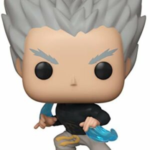 Figura de vinilo Pop de Garou de One Punch Man con el cabello gris puntiagudo.