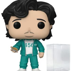 Figura Funko Pop! de Seong Gi-hun de [Squid] Game con uniforme verde y tarjeta en mano.