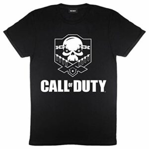 Camiseta negra Popgear para hombre con logotipo de calavera de Call of Duty.