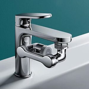 Aireador de grifo giratorio y extensor de agua plateado para lavabo, marca Da by.