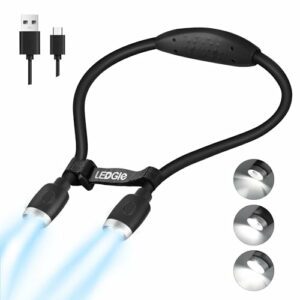 Lámpara de lectura LED flexible de cuello recargable USB de la marca LEDGLE.