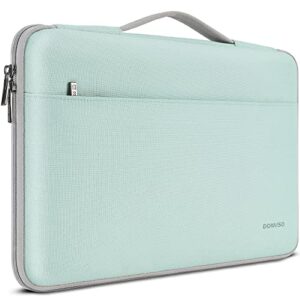 Funda para portátil de 15,6 pulgadas color verde menta con asa, marca DOMISO.