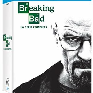 Caja Blu-ray de la serie completa de "Breaking Bad" con imagen del personaje principal.