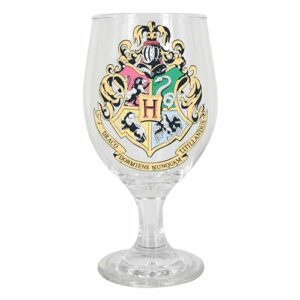 Vaso de vidrio con escudo de Hogwarts, cambia de color, de la marca Paladone.