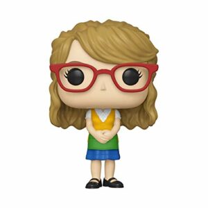 Figura Funko Pop! de Bernadette con gafas rojas y vestido colorido.