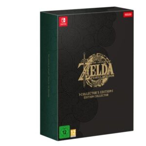 Caja del videojuego "The Legend of Zelda: Tears of the Kingdom - Edición Especial Limitada" de Nintendo en fondo negro.