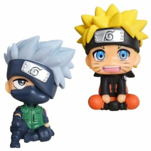 Figuras de Naruto y Kakashi en pose adorable de 8 cm.