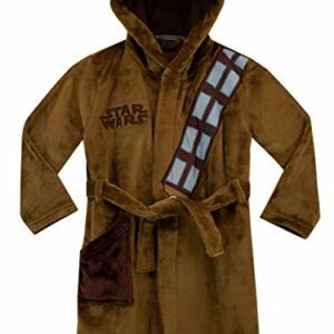 Bata para niños de Chewbacca en color marrón con capucha y cinturón.