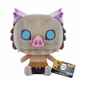 Peluche de Inosuke Hashibira de "Demon Slayer" con máscara de jabalí, marca Funko.