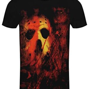 Camiseta negra de la marca Spiral con ilustración de la máscara de Jason de "Viernes 13".