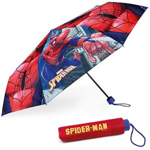 Paraguas infantil de Spiderman con diseño colorido y funda roja, marca BONNYCO.