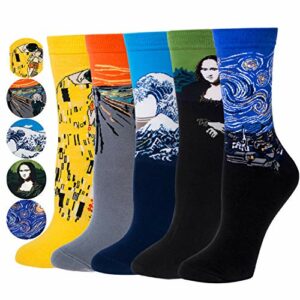 Calcetines de colores con estampados de famosas obras de arte.