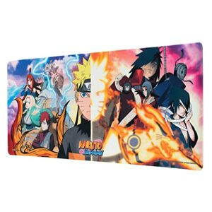 Alfombrilla de escritorio XXL de Naruto con personajes del anime en colores vibrantes.