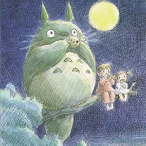 Cuaderno Studio Ghibli con arte conceptual de Mi Vecino Totoro bajo la luz de la luna.