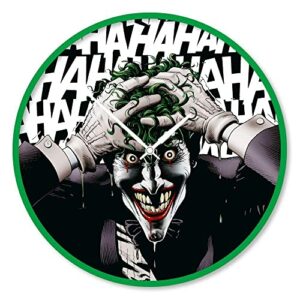 Reloj de pared con imagen del Joker riendo.