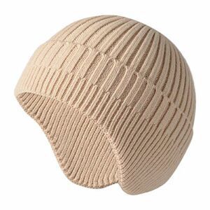 Gorro de punto beige QKURT para invierno.