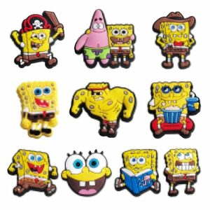 Imanes para nevera de dibujos, 10 piezas, personajes de Bob Esponja y sus amigos (marca AIOSUY).